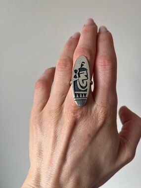Sterling Silver Native American Hopi Ring Size 6-6.25 Signed Stamped